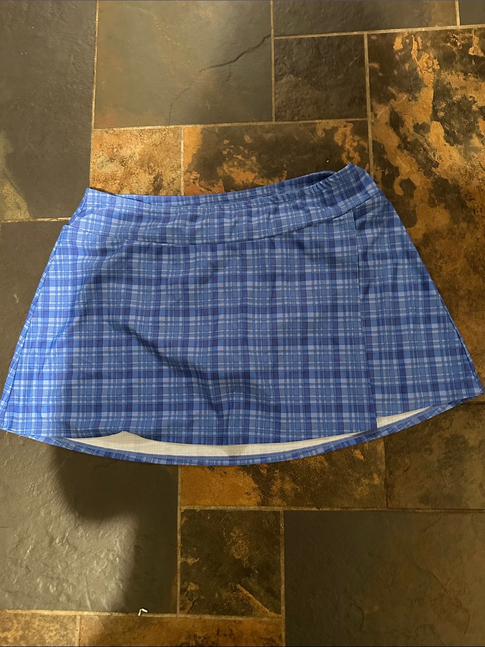 Blue Plaid Swim Skirt Women Talbots